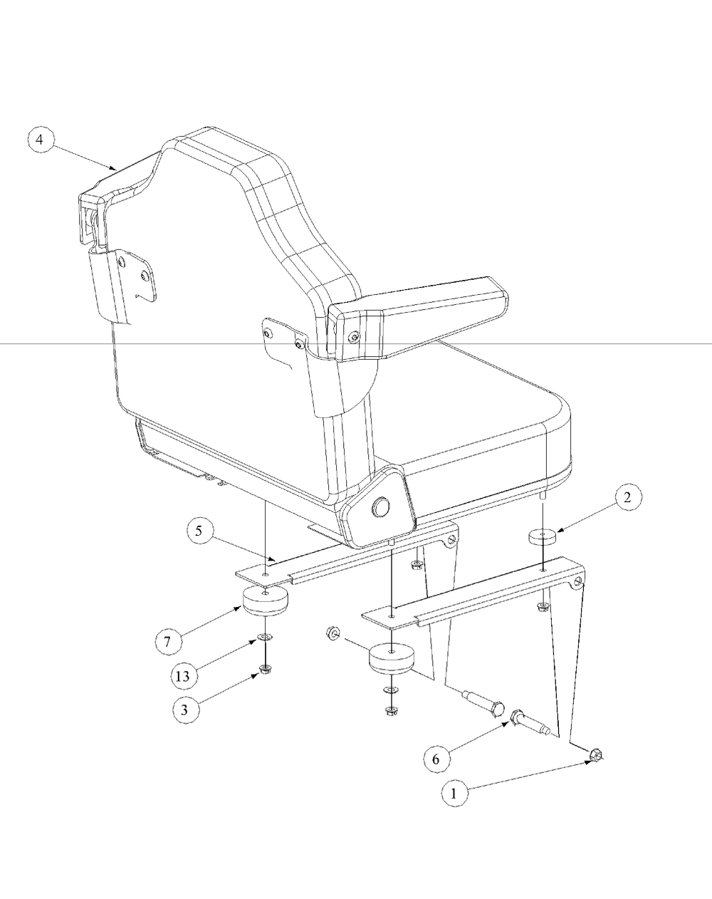 Seat Assembly Diagram and Parts List for M48-KW (53BB5DAV150-19-HP)(2003 1/2) Cub Cadet Lawn Tractor